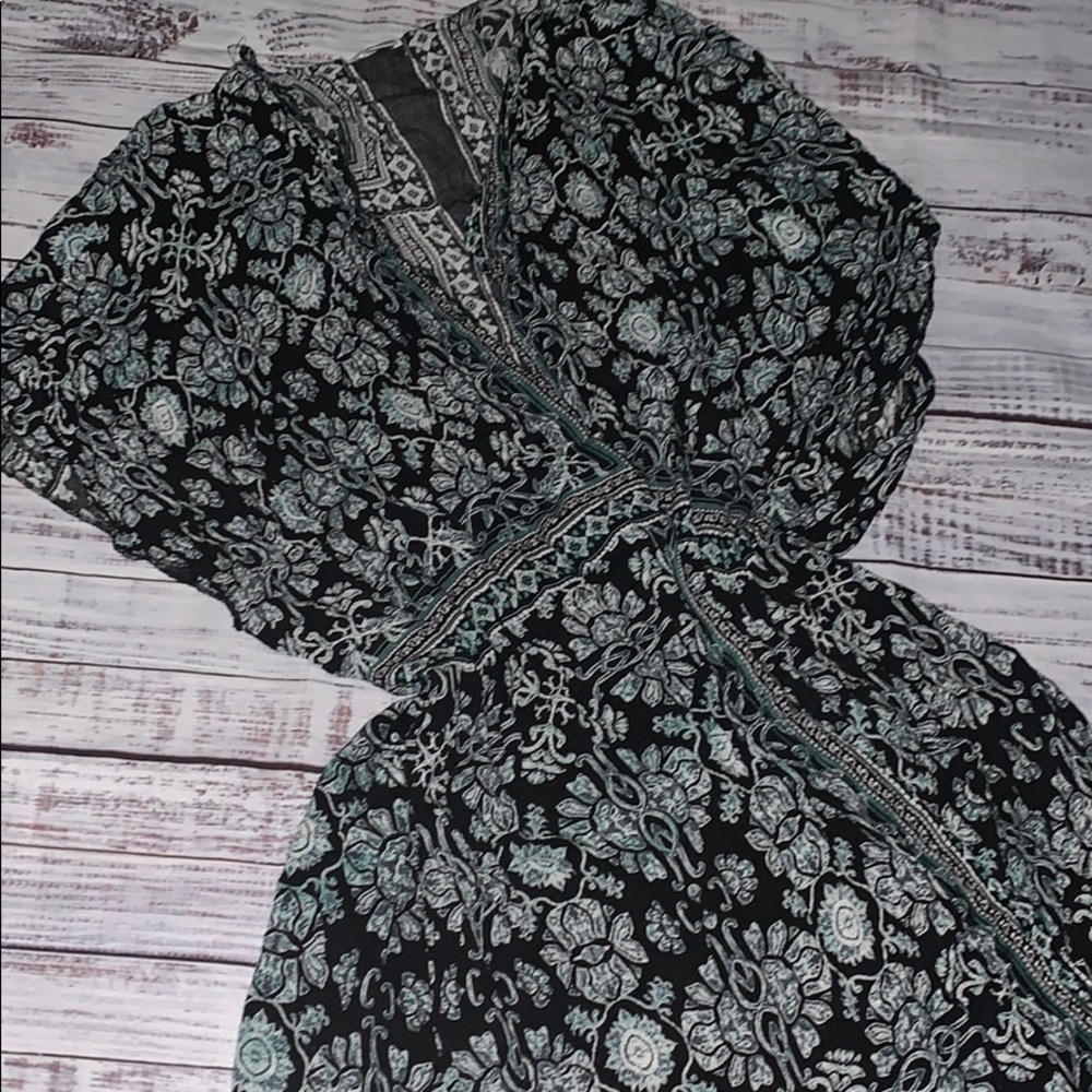Patterned Long Open Front Sweater